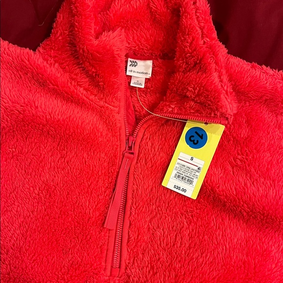 All in Motion Vibrant coral fluffy Fleece Jacket size small NWT - Picture 2 of 8